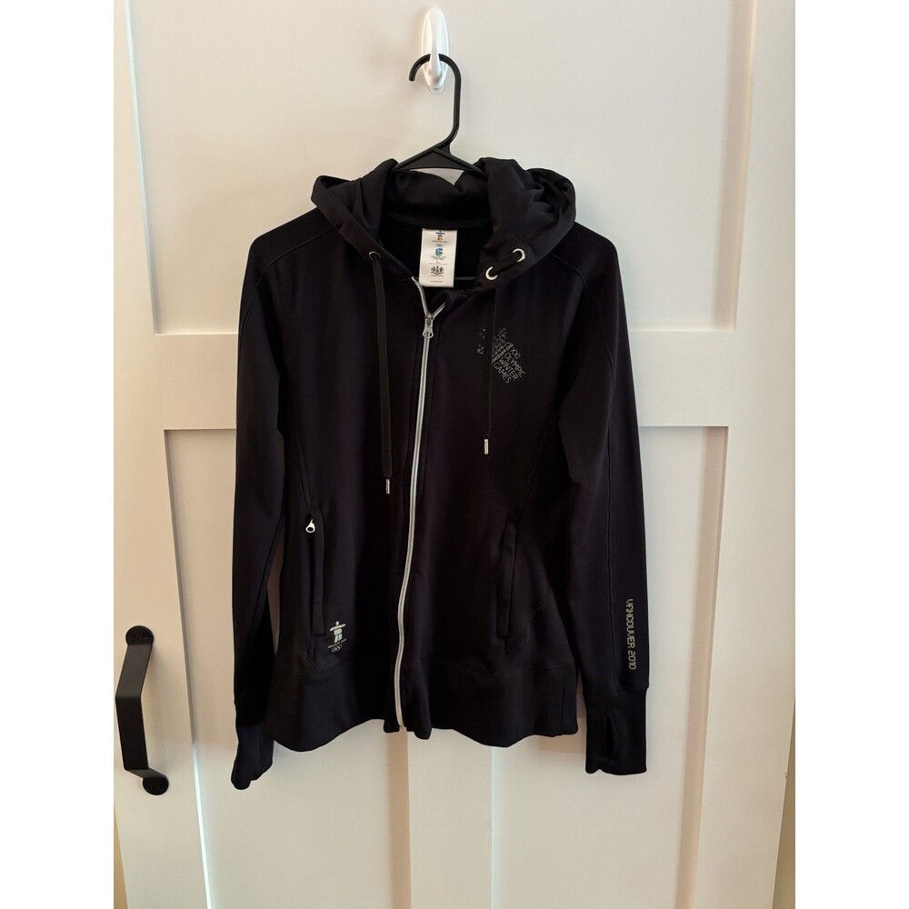 Vancouver 2010 Olympic Hoodie Womens Black Zip Up Jacket Hudson’s Bay M